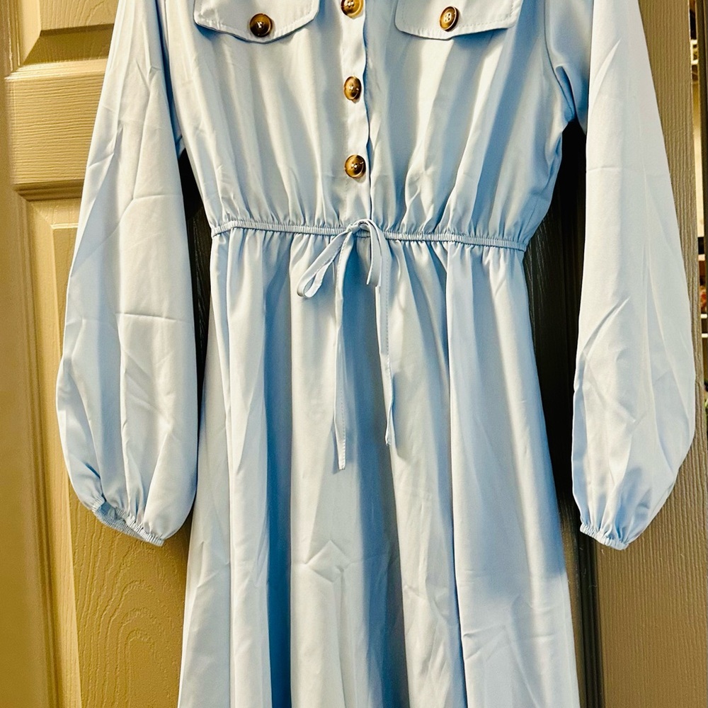 Agnes B. Light Blue Midi Dress